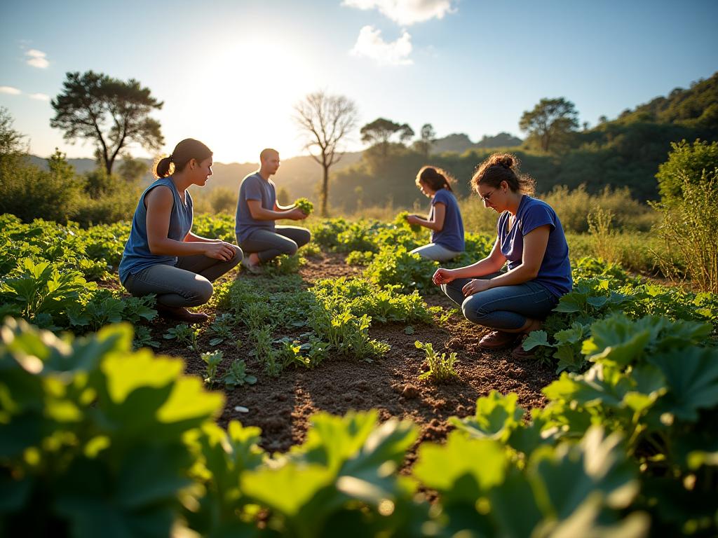 Equipo Costa Humus trabajando en permacultura